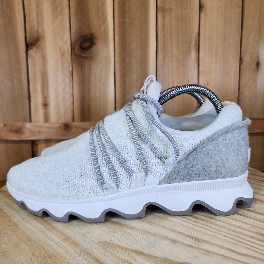 Sorel Kinetic Lace Shoes Womens 9 White Knit Low Top Walking Sneakers NL3227-100